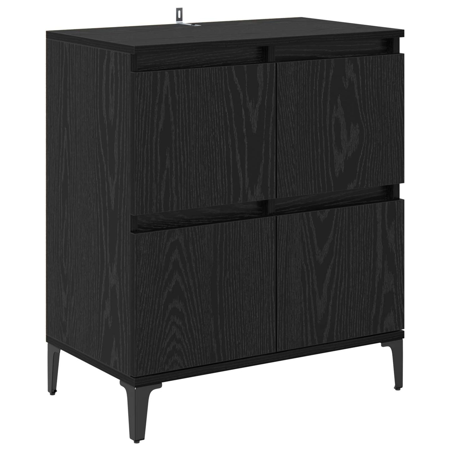 vidaXL Sideboard Black Oak 60 x 35 x 70 cm Engineered Wood and Iron 2