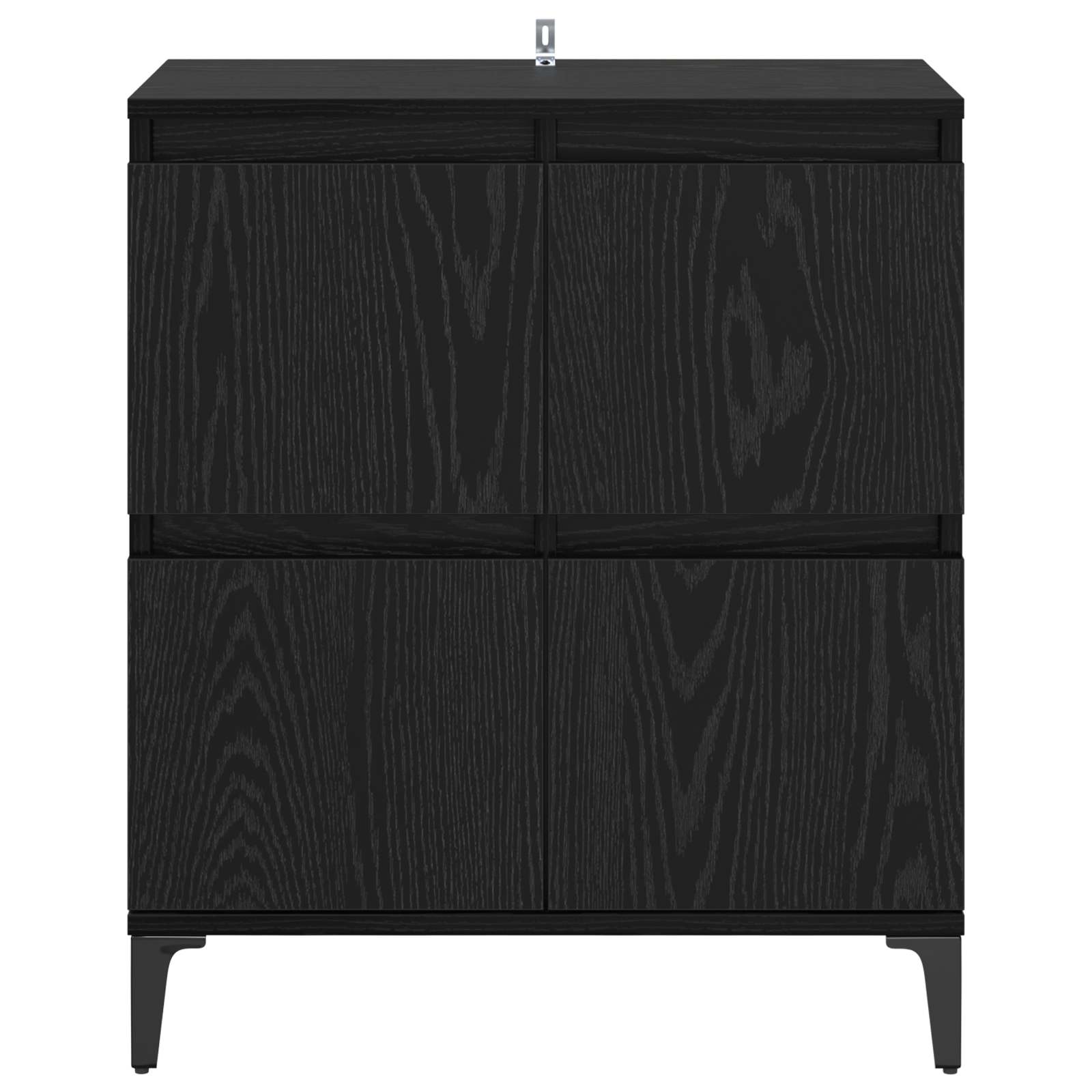 vidaXL Sideboard Black Oak 60 x 35 x 70 cm Engineered Wood and Iron 6
