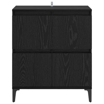 vidaXL Sideboard Black Oak 60 x 35 x 70 cm Engineered Wood and Iron 6