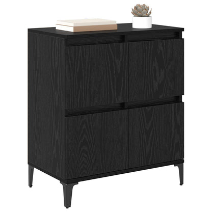 vidaXL Sideboard Black Oak 60 x 35 x 70 cm Engineered Wood and Iron 3