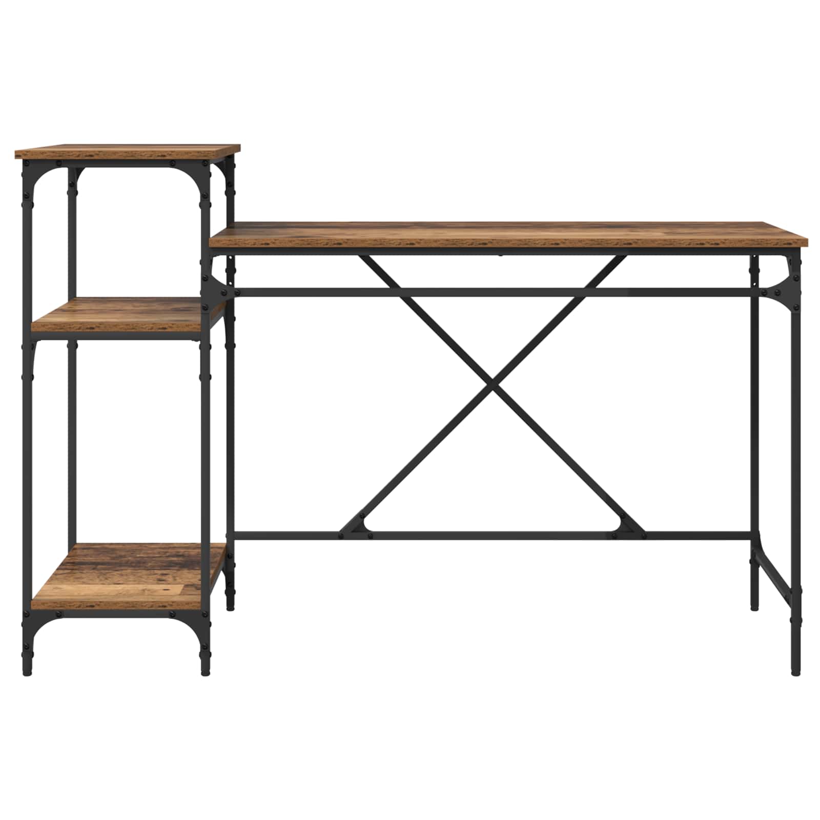 vidaXL Desk Old Wood Engineered Wood 135 x 50 x 90 cm 5