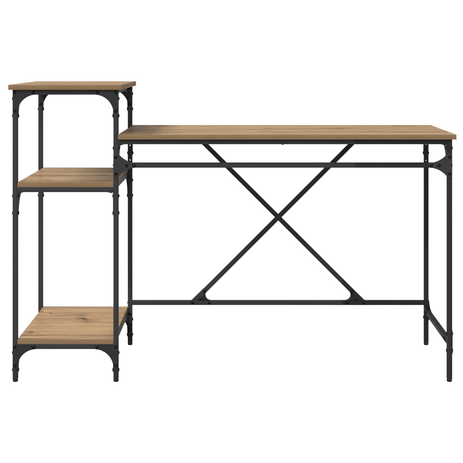 vidaXL Desk Artisan Oak Engineered Wood 135 x 50 x 90 cm 5