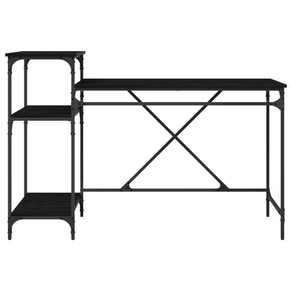 vidaXL Desk Black Oak Engineered Wood 135 x 50 x 90 cm 5