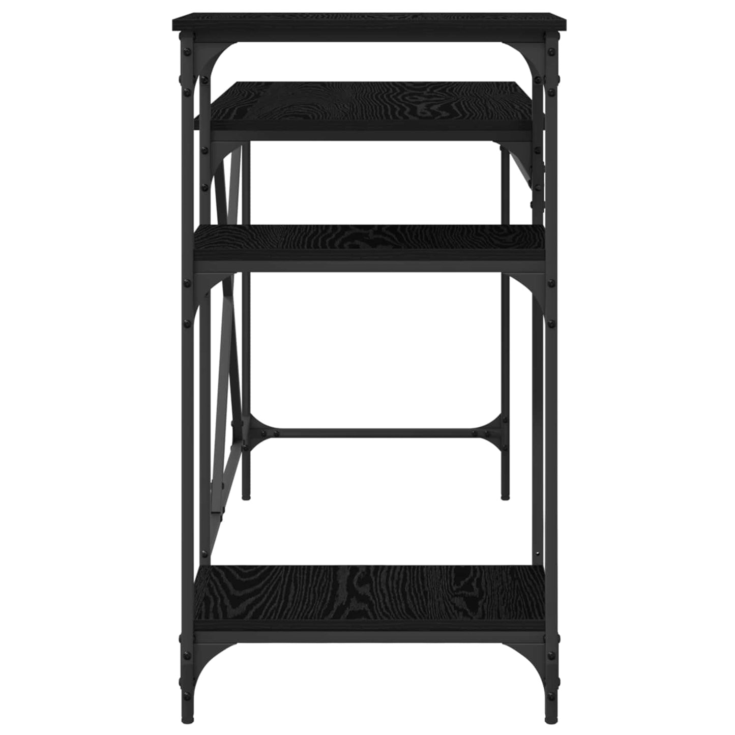 vidaXL Desk Black Oak Engineered Wood 135 x 50 x 90 cm 6