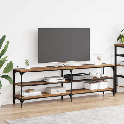 vidaXL TV Cabinet Old Wood 160 x 30 x 50 cm Engineered Wood and Iron 1