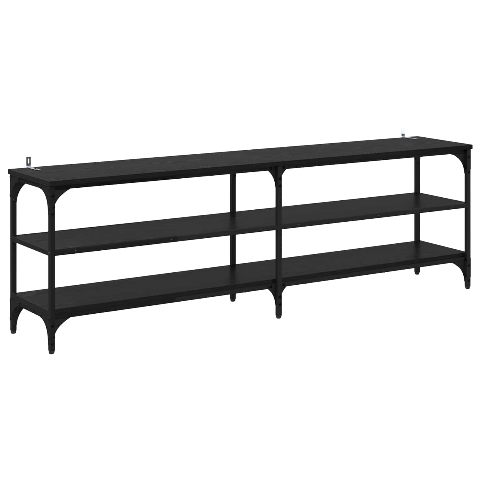 vidaXL TV Cabinet 160 x 30 x 50 cm Black Oak Engineered Wood and Iron 2