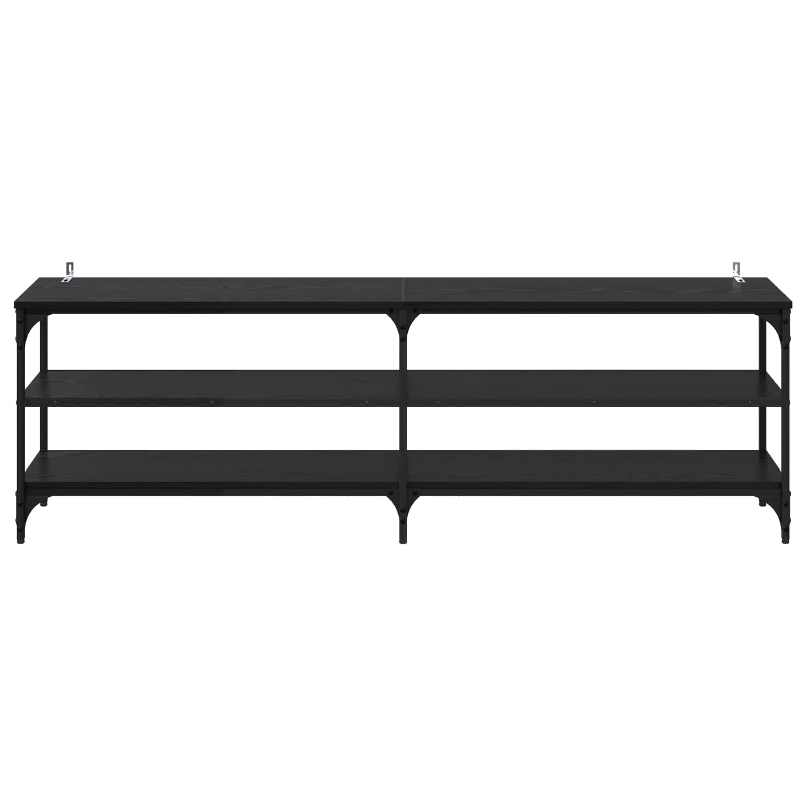 vidaXL TV Cabinet 160 x 30 x 50 cm Black Oak Engineered Wood and Iron 5