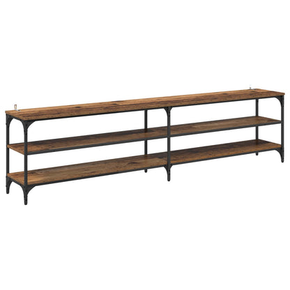 vidaXL TV Cabinet 200 x 30 x 50 cm Old Wood Engineered Wood and Iron 2