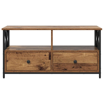 vidaXL TV Cabinet Old Wood 90 x 33 x 45 cm Engineered Wood and Steel 5