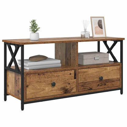 vidaXL TV Cabinet Old Wood 90 x 33 x 45 cm Engineered Wood and Steel 3