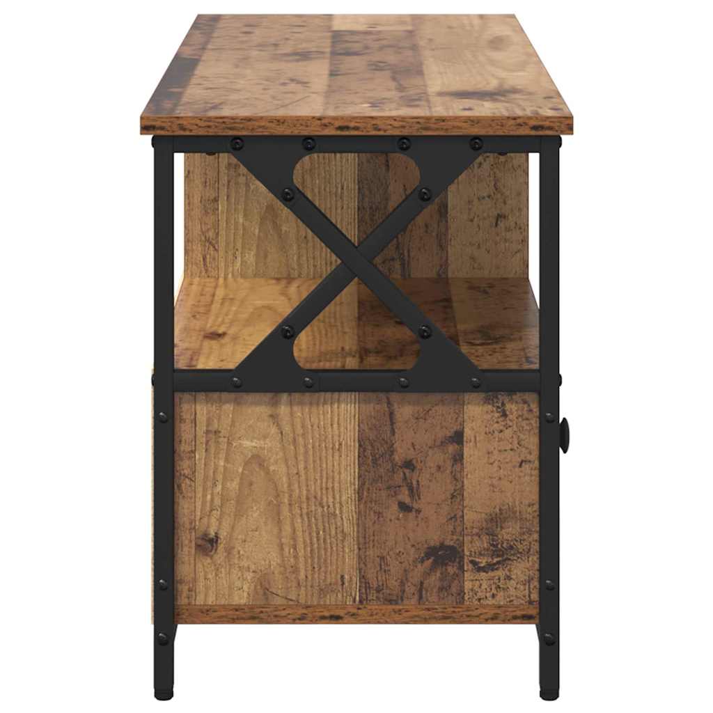 vidaXL TV Cabinet Old Wood 90 x 33 x 45 cm Engineered Wood and Steel 6