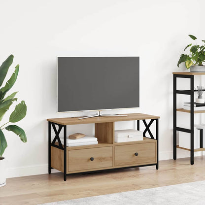 vidaXL TV Cabinet 102x33x45 cm Engineered Wood&Iron
