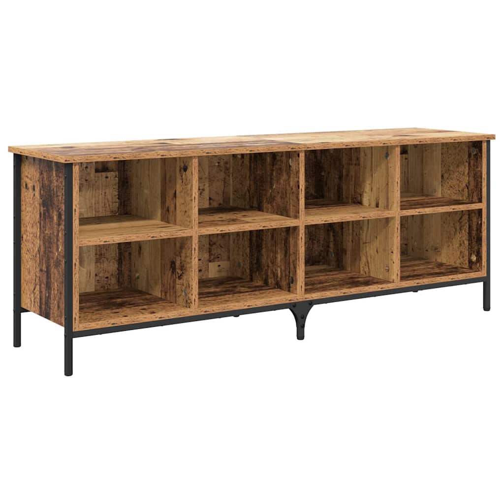 vidaXL Shoe Cabinet 131 x 35 x 50 cm Engineered Wood and Iron Old Wood 2