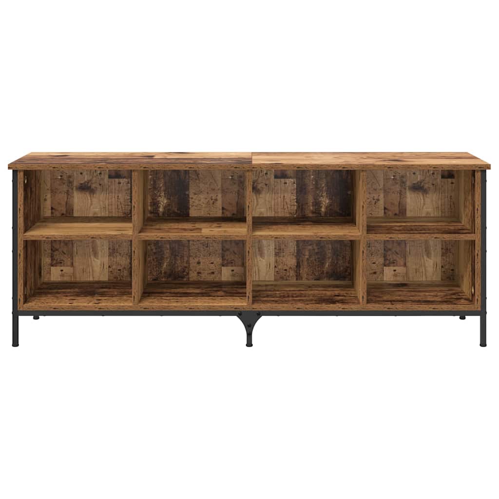 vidaXL Shoe Cabinet 131 x 35 x 50 cm Engineered Wood and Iron Old Wood 5