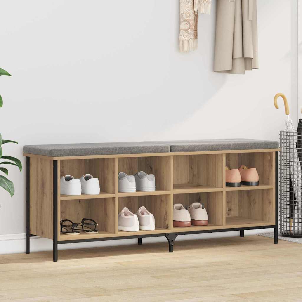 vidaXL Shoe Cabinet 131 x 35 x 50 cm Engineered Wood and Iron 1