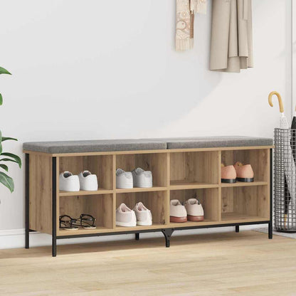 vidaXL Shoe Cabinet 131 x 35 x 50 cm Engineered Wood and Iron 1