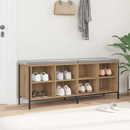 vidaXL Shoe Cabinet 131 x 35 x 50 cm Engineered Wood and Iron 4