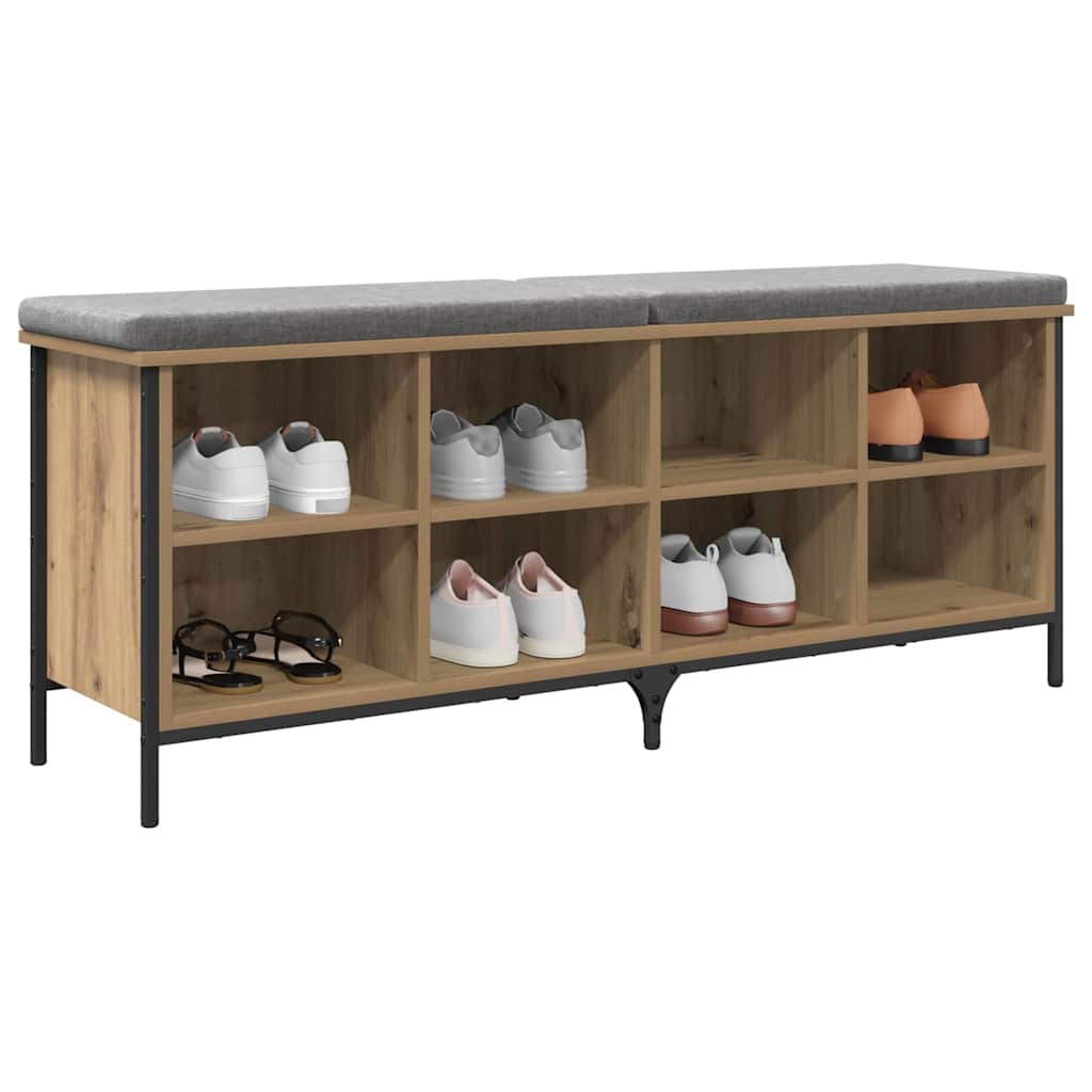 vidaXL Shoe Cabinet 131 x 35 x 50 cm Engineered Wood and Iron 3
