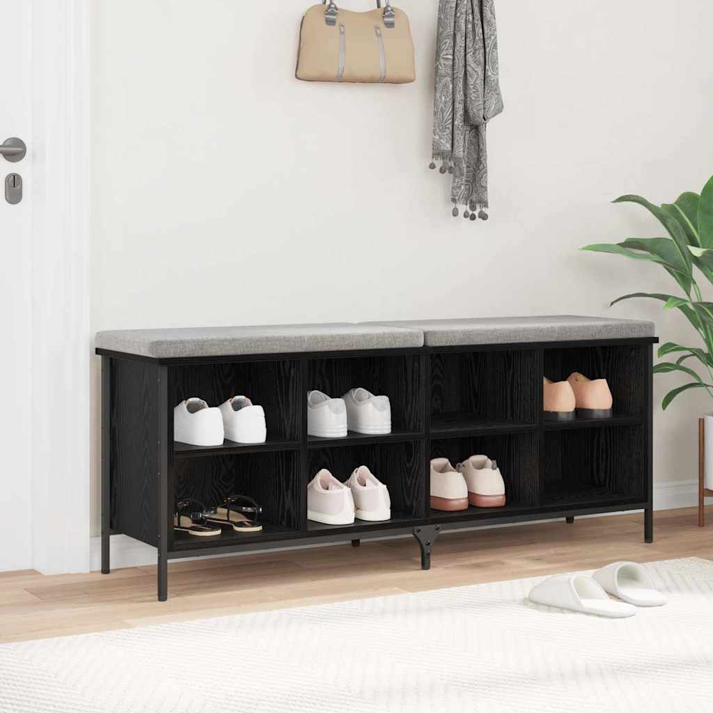 vidaXL Shoe Cabinet 131 x 35 x 50 cm Engineered Wood and Iron 4