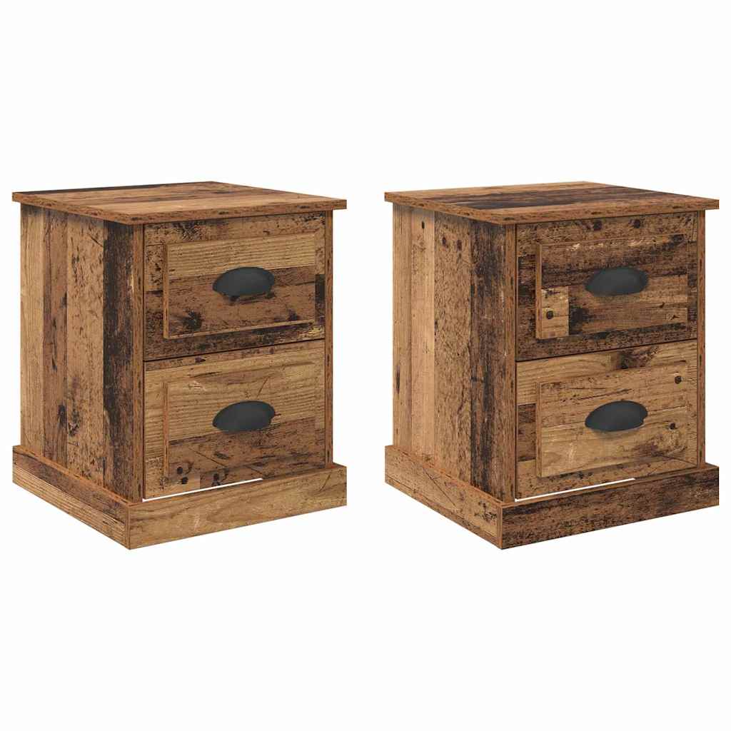 vidaXL Bedside Cabinet 2 pcs Old Wood 39 x 39 x 47.5 cm 2