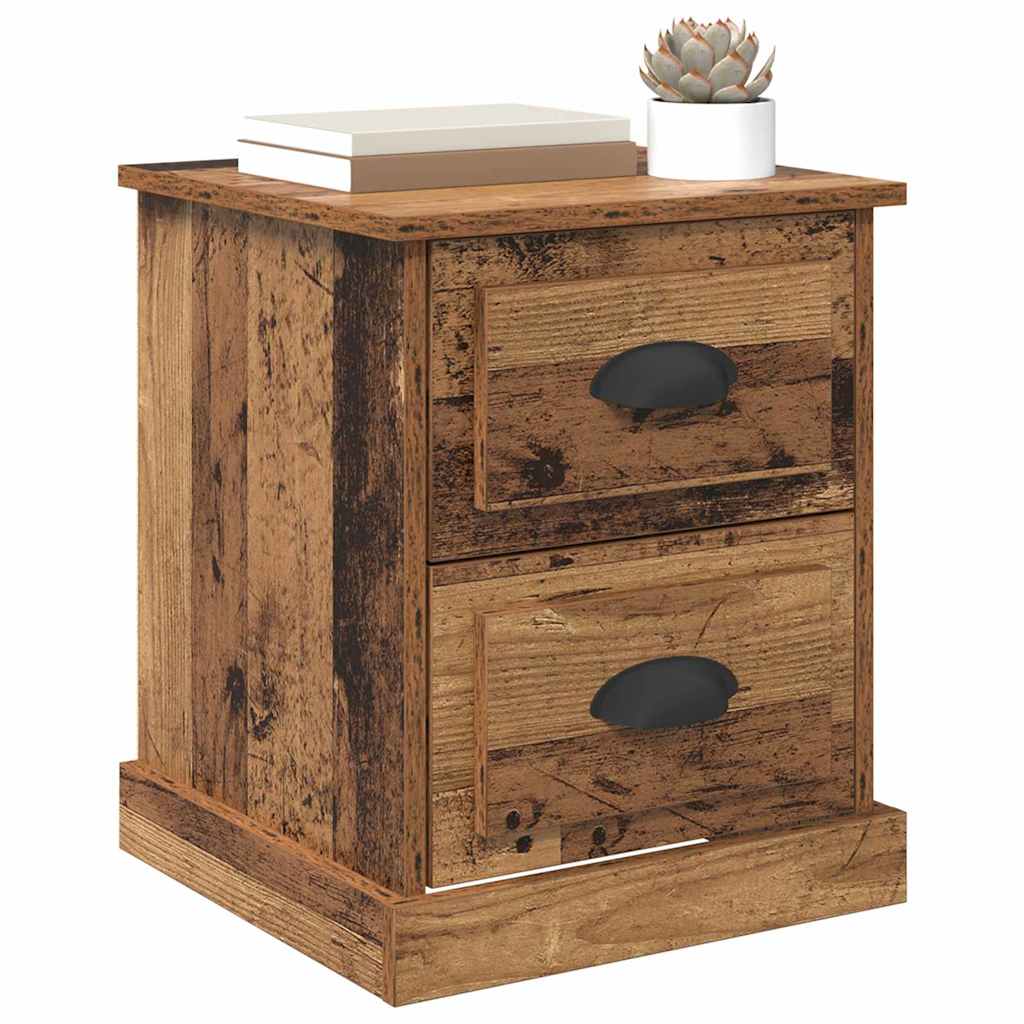 vidaXL Bedside Cabinet 2 pcs Old Wood 39 x 39 x 47.5 cm 3