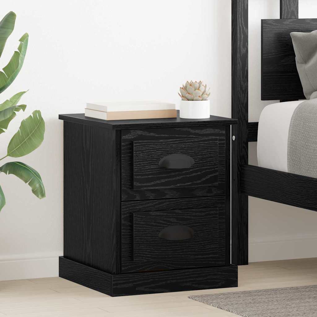 vidaXL Bedside Cabinet 2 pcs Black Oak 39 x 39 x 47.5 cm 1