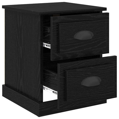 vidaXL Bedside Cabinet 2 pcs Black Oak 39 x 39 x 47.5 cm 5
