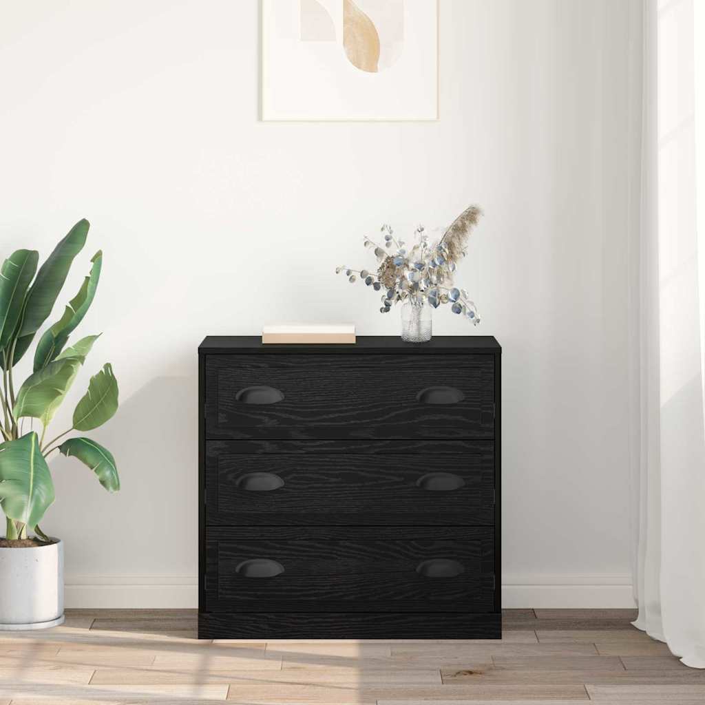 vidaXL Sideboard Black Oak 70 x 35.5 x 67.5 cm Engineered Wood 4