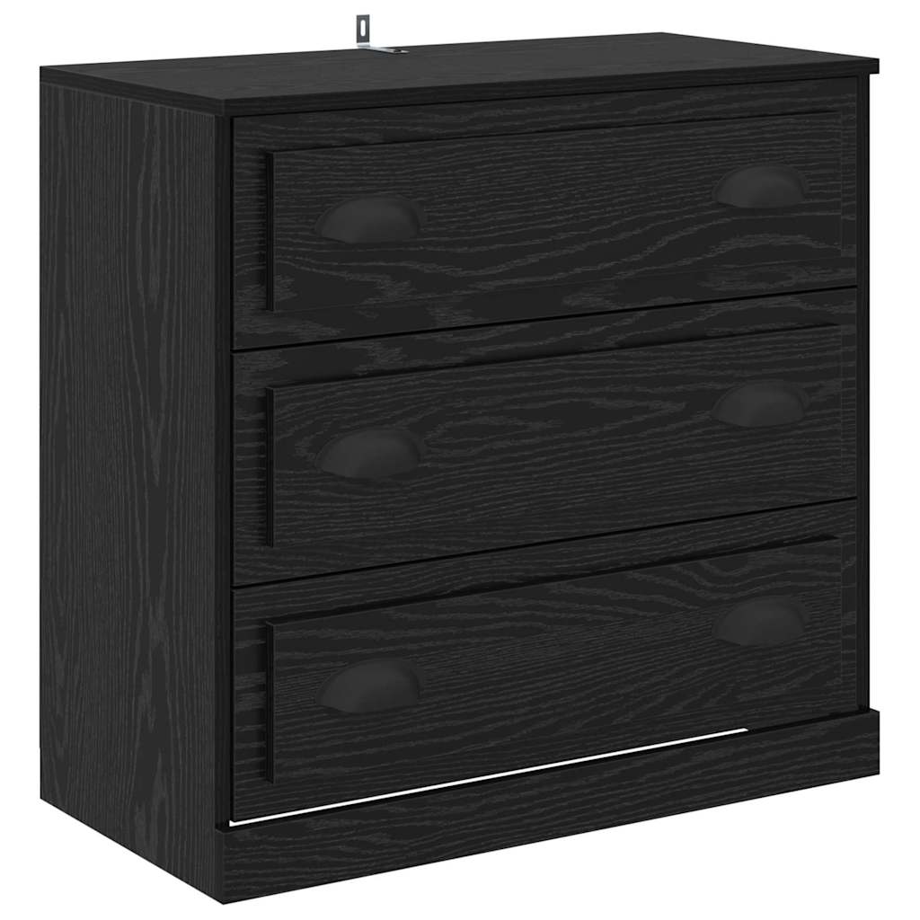 vidaXL Sideboard Black Oak 70 x 35.5 x 67.5 cm Engineered Wood 2