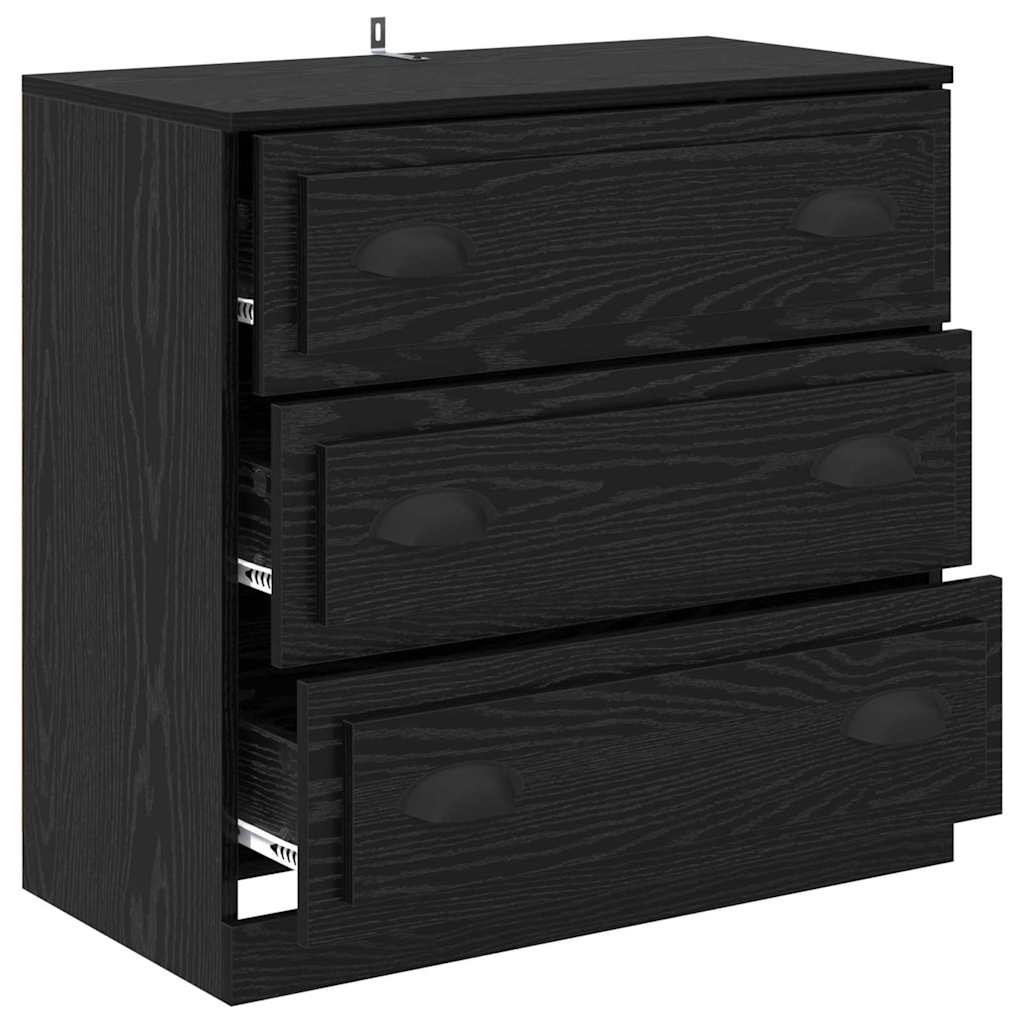 vidaXL Sideboard Black Oak 70 x 35.5 x 67.5 cm Engineered Wood 5