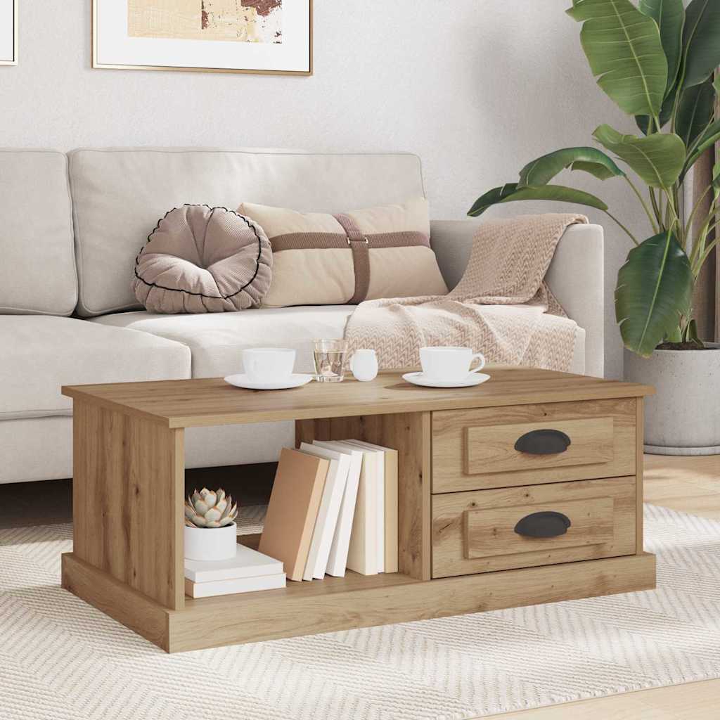 vidaXL Coffee Table Artisan Oak 90 x 50 x 35 cm Engineered Wood 4