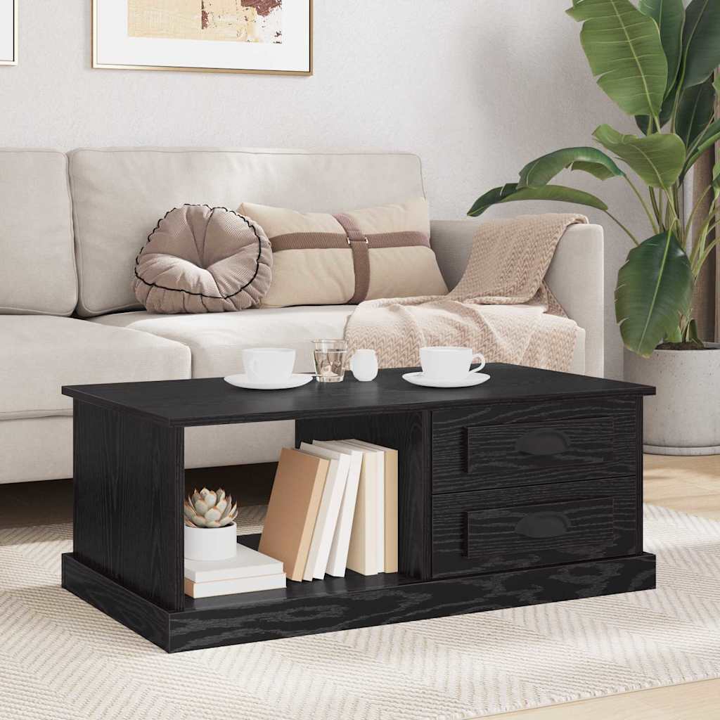 vidaXL Coffee Table Black Oak 90 x 50 x 35 cm Engineered Wood 4