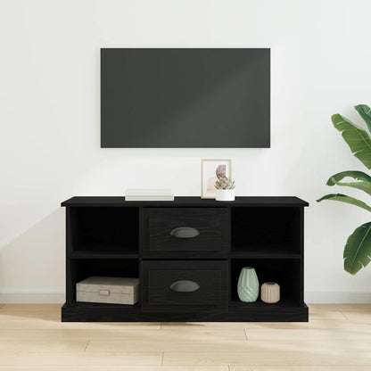 vidaXL TV Cabinet 99.5 x 35.5 x 48 cm Black Oak Engineered Wood 4