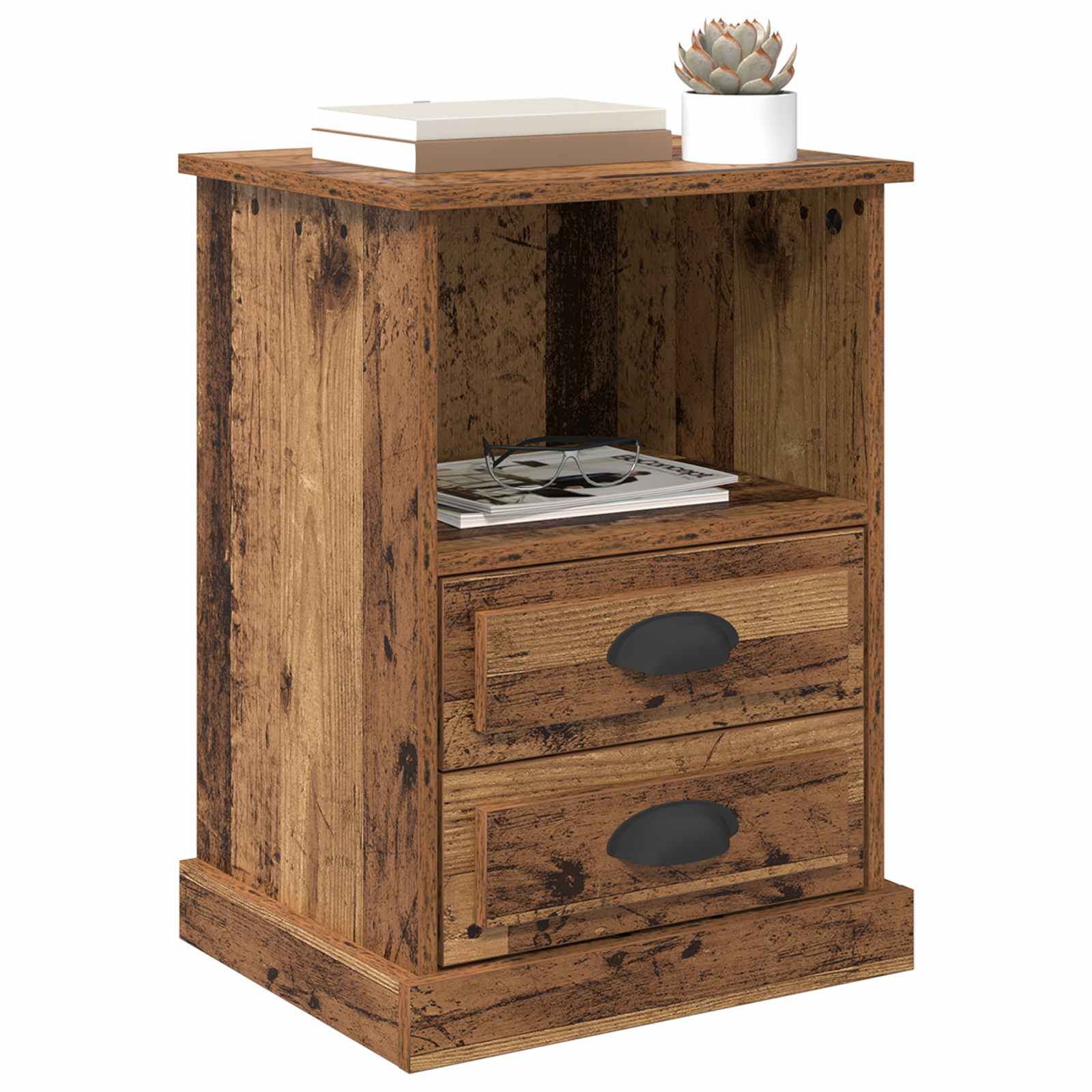 vidaXL Bedside Cabinet Old Wood 36 x 43 x 60 cm Engineered Wood 3