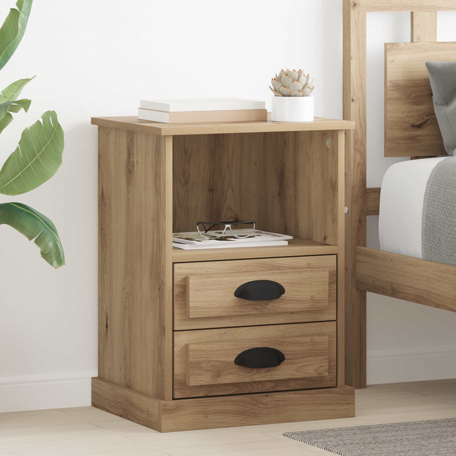 vidaXL Bedside Cabinet Artisan Oak 36 x 43 x 60 cm Engineered Wood 1