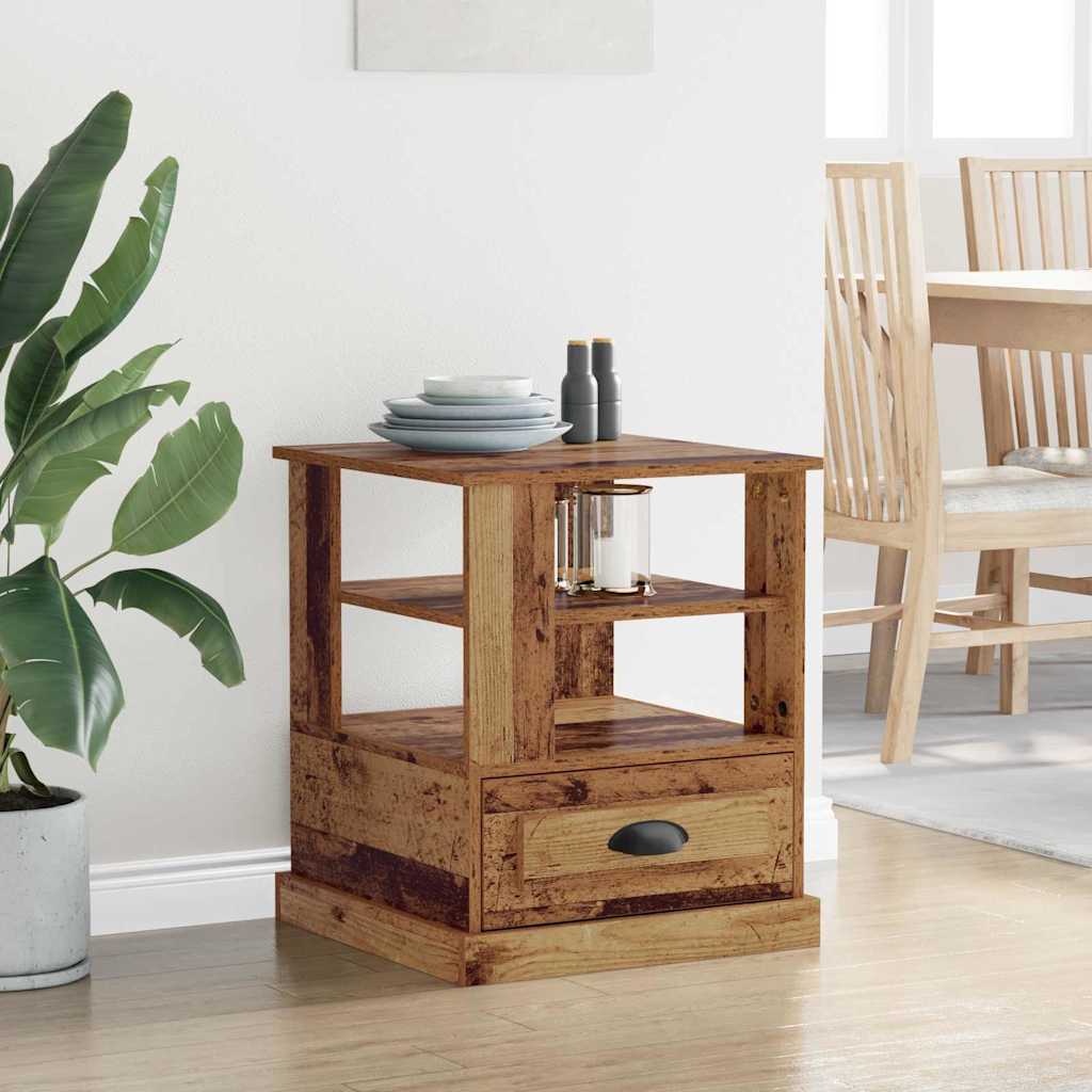 vidaXL Bedside Cabinet Old Wood 50 x 50 x 60 cm Engineered Wood 4