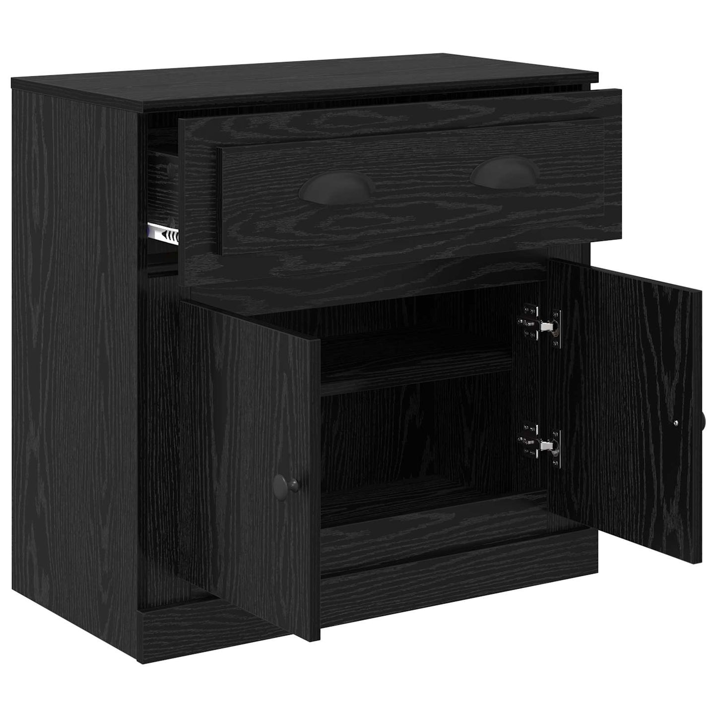 vidaXL Highboard Black Oak 70 x 35.5 x 67.5 cm Engineered Wood 5