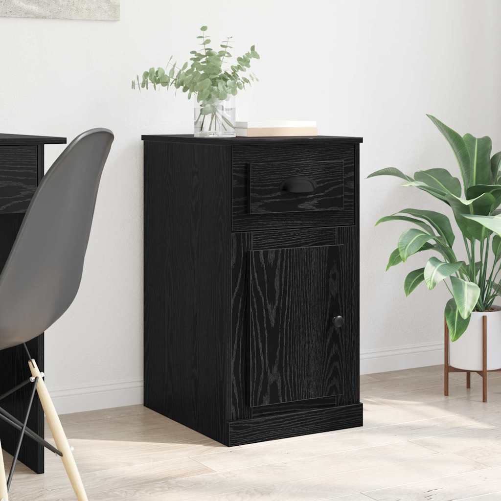 vidaXL Side Cabinet 40 x 50 x 75 cm Engineered Wood Black Oak 1