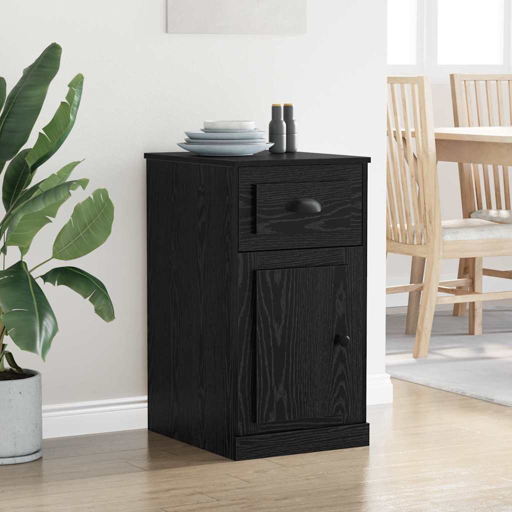 vidaXL Side Cabinet 40 x 50 x 75 cm Engineered Wood Black Oak 4