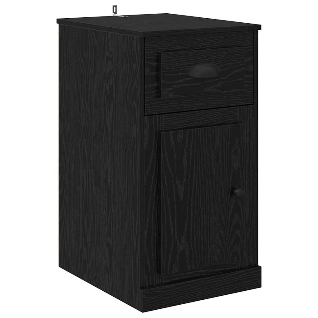 vidaXL Side Cabinet 40 x 50 x 75 cm Engineered Wood Black Oak 2