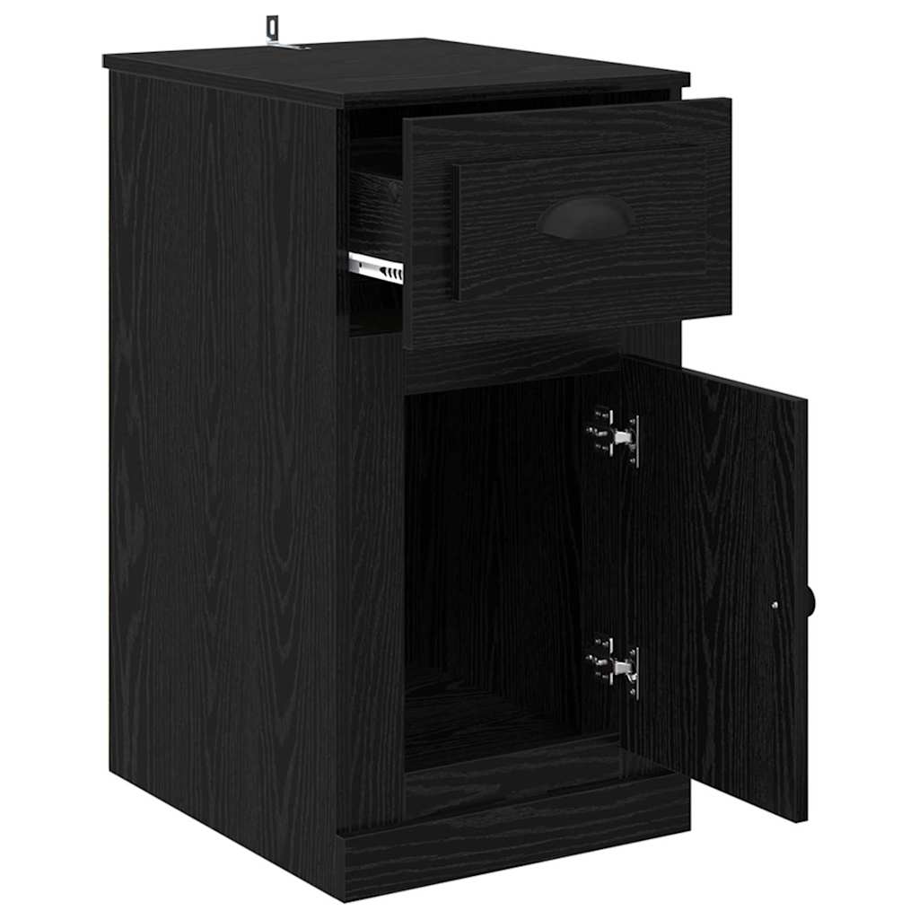 vidaXL Side Cabinet 40 x 50 x 75 cm Engineered Wood Black Oak 5