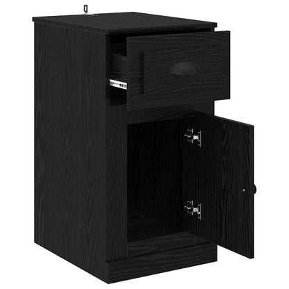 vidaXL Side Cabinet 40 x 50 x 75 cm Engineered Wood Black Oak 5