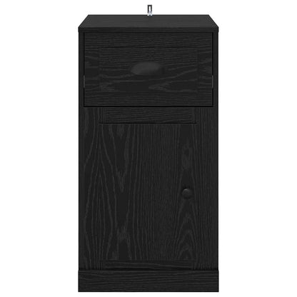 vidaXL Side Cabinet 40 x 50 x 75 cm Engineered Wood Black Oak 6