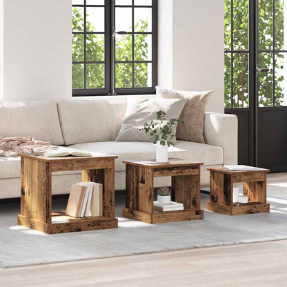 vidaXL Coffee Table 3 pcs Old Wood 48 x 45 x 45 cm Engineered Wood 1