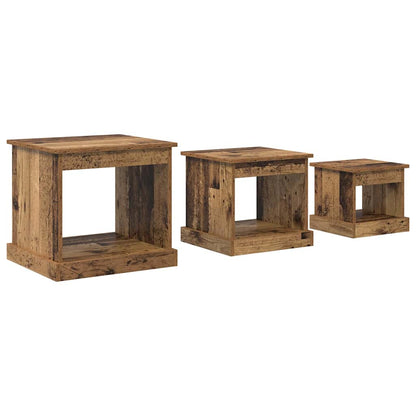 vidaXL Coffee Table 3 pcs Old Wood 48 x 45 x 45 cm Engineered Wood 2