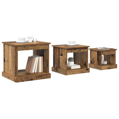 vidaXL Coffee Table 3 pcs Old Wood 48 x 45 x 45 cm Engineered Wood 3