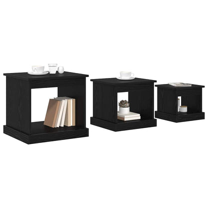 vidaXL Coffee Table 3 pcs Black Oak 48 x 45 x 45 cm Engineered Wood 3