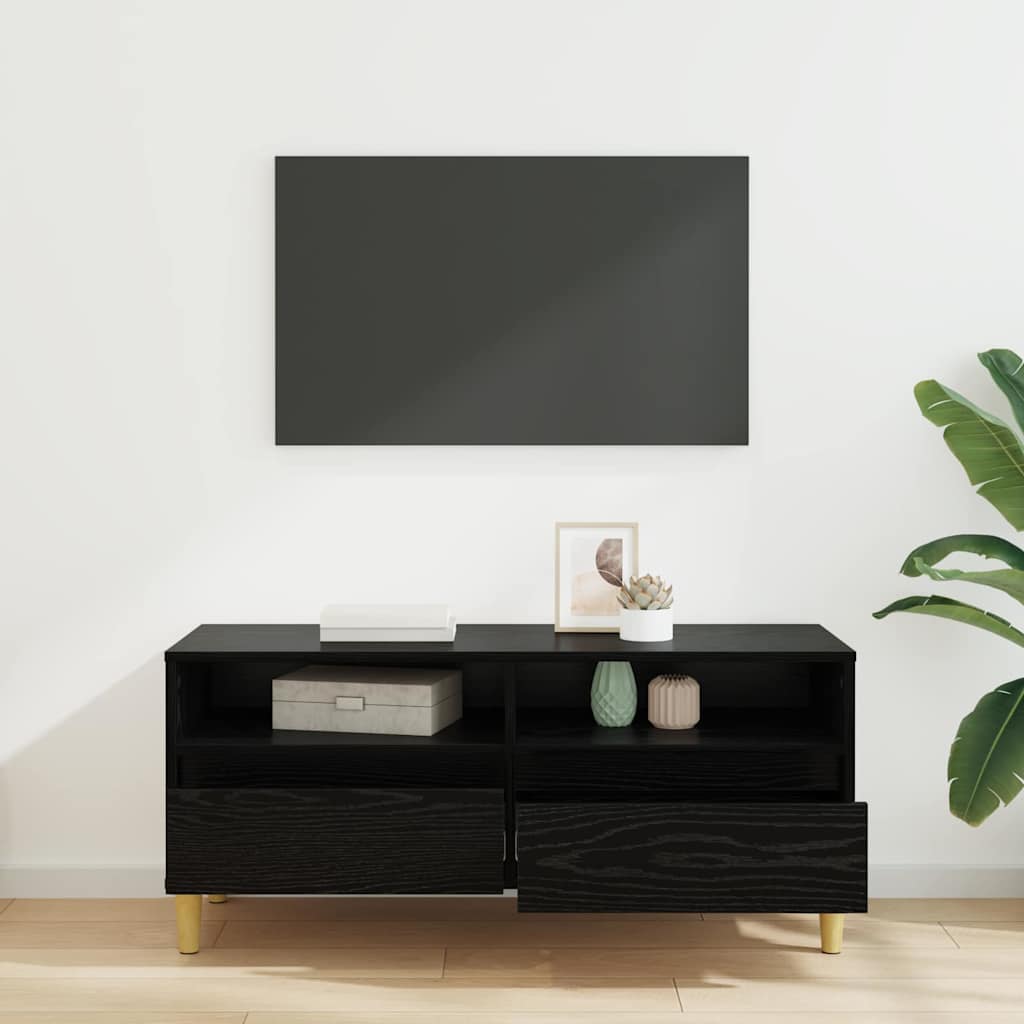 vidaXL TV Cabinet 100 x 34.5 x 44.5 cm Black Oak Engineered Wood 4