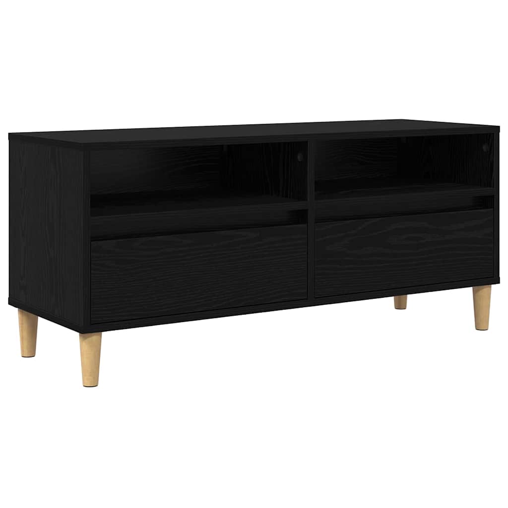 vidaXL TV Cabinet 100 x 34.5 x 44.5 cm Black Oak Engineered Wood 2