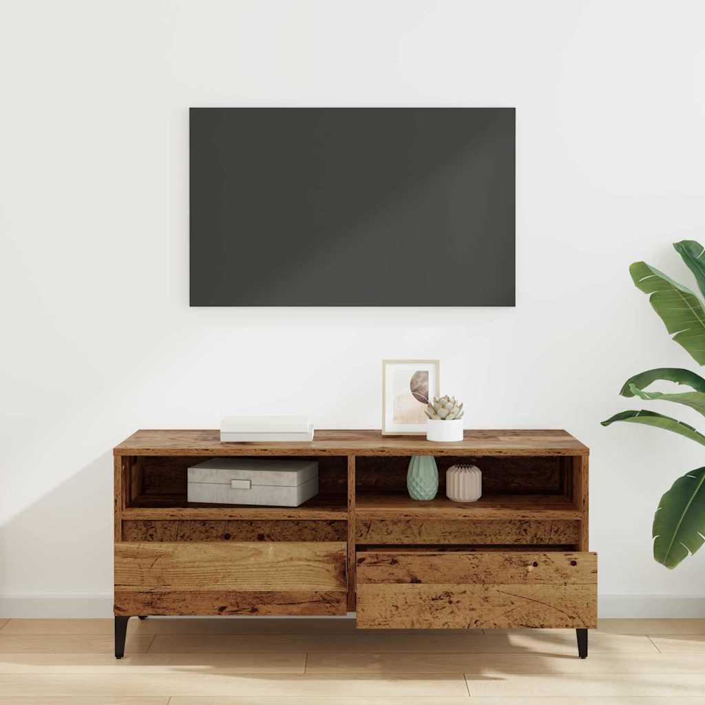 vidaXL TV Cabinet with Drawer Old Wood 100 x 34.5 x 44.5 cm 4